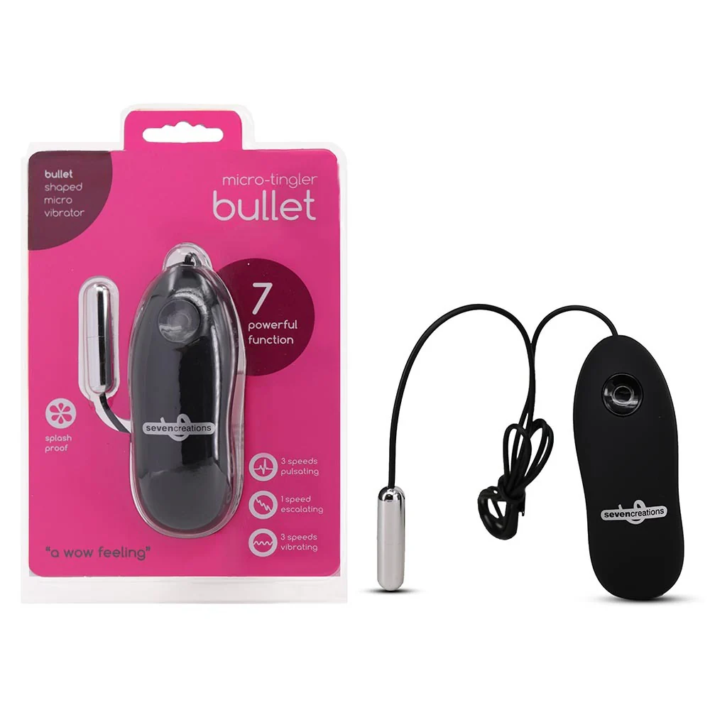 Seven Creations Micro Tingler Short Bullet Vibrator with Remote Control