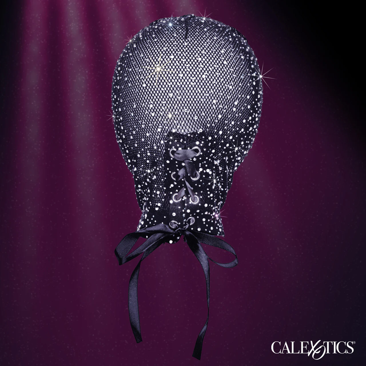 Radiance FULL HOOD Cover with Corset Lace Up Black with Sparkling Rhinestones One Size