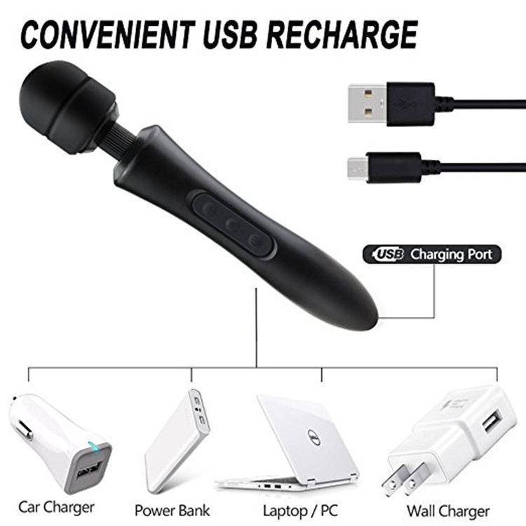 USB Charging Vibrating Strap-On 20-Frequency Strong Vibrations Ultra-Large AV Massager