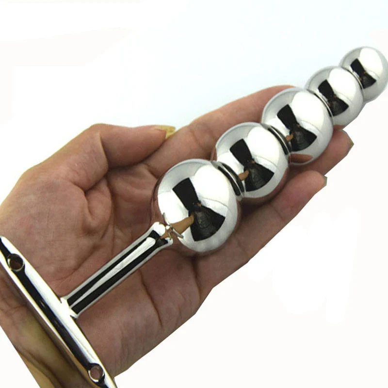 JOYGASMS Pure Stainless Steel Beaded Graduated Anal Beads Butt Plug
