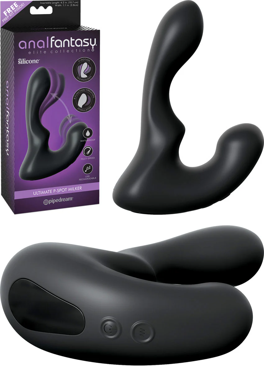 Pipedream Anal Fantasy Elite P Spot Milker | Rechargeable Prostate Vibrator - Adult Super Stores